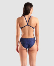 Load image into Gallery viewer, ARENA WOMEN'S SNAKESKIN NAVY TEAM SWIMSUIT
