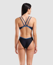 Load image into Gallery viewer, ARENA HYPERFLOW DOUBLE CROSS BACK WOMENS SWIMSUIT BLACK/BLUE
