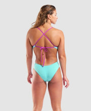 Load image into Gallery viewer, ARENA WOMENS TIE BACK SOLID SWIMSUIT WATER-VERY FUCHSIA
