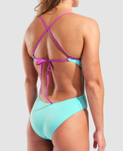 Load image into Gallery viewer, ARENA WOMENS TIE BACK SOLID SWIMSUIT WATER-VERY FUCHSIA

