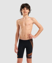 Load image into Gallery viewer, ARENA BOYS DESIGN SWIMMING JAMMER BLACK/ORANGE/TURQUIOSE
