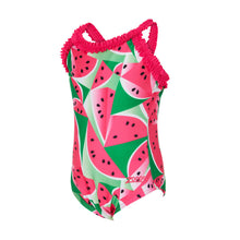 Load image into Gallery viewer, ZOGGS GIRLS RUFFLE CROSS BACK WATERMELON
