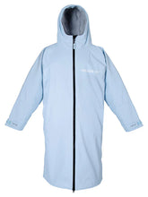 Load image into Gallery viewer, TBF ADULT ELEMENTAL WATERPROOF LIGHTWEIGHT SLIMLINE CHANGING ROBE ICE BLUE/GREY S/M
