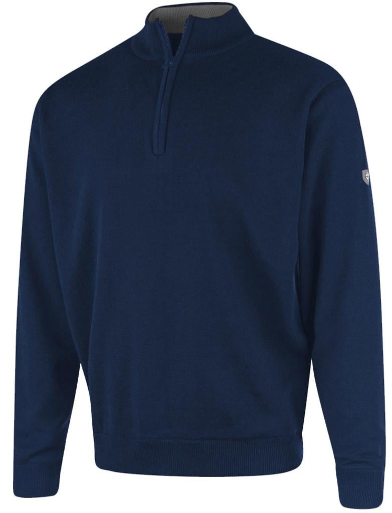 ISLAND GREEN MENS LINED KNIT 1/4 ZIP SWEATER CHARCOAL