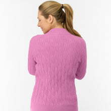 Load image into Gallery viewer, PURE GOLF LADIES SORRELL MARGOT KNIT 1/4ZIP LINED JUMPER POP PINK SIZE XL
