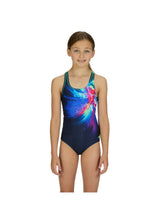 Load image into Gallery viewer, ZOGGS GIRLS FLAIR ROWLEEBACK SWIMSUIT NAVY
