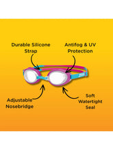 Load image into Gallery viewer, ZOGGS LITTLE RIPPER JR PINK/TURQUOISE CLEAR LENS
