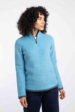 Load image into Gallery viewer, WEIRD FISH WOMENS BEYONCE 1/4 ZIP FLEECE SKY BLUE
