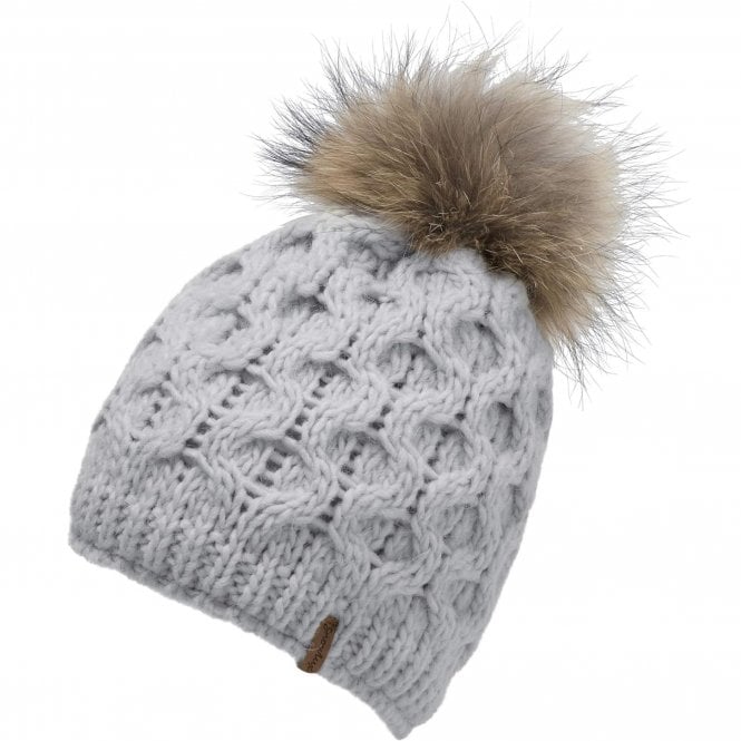 MANBI LADIES TANYA BOBBLE HAT ASH