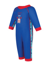 Load image into Gallery viewer, ZOGGS BOYS NAUTICAL FLEECE LINED FULLBODY JUMPSUIT NAVY/BLUE
