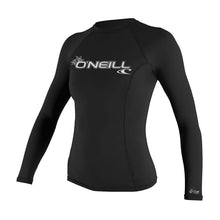 Load image into Gallery viewer, ONEILL WOMENS BASIC SKINS LONG SLEEVE RASH GUARD BLACK
