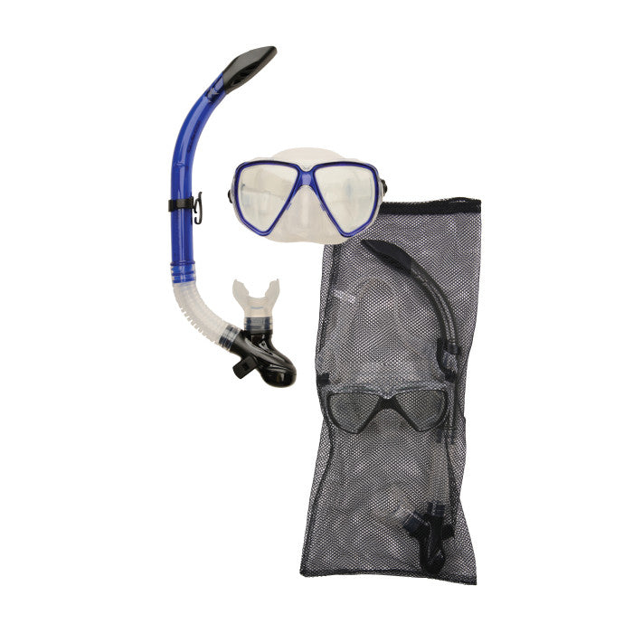 TYPHOON PRO SILICONE CHILD MASK AND SNORKEL WITH MESH BAG - BLUE
