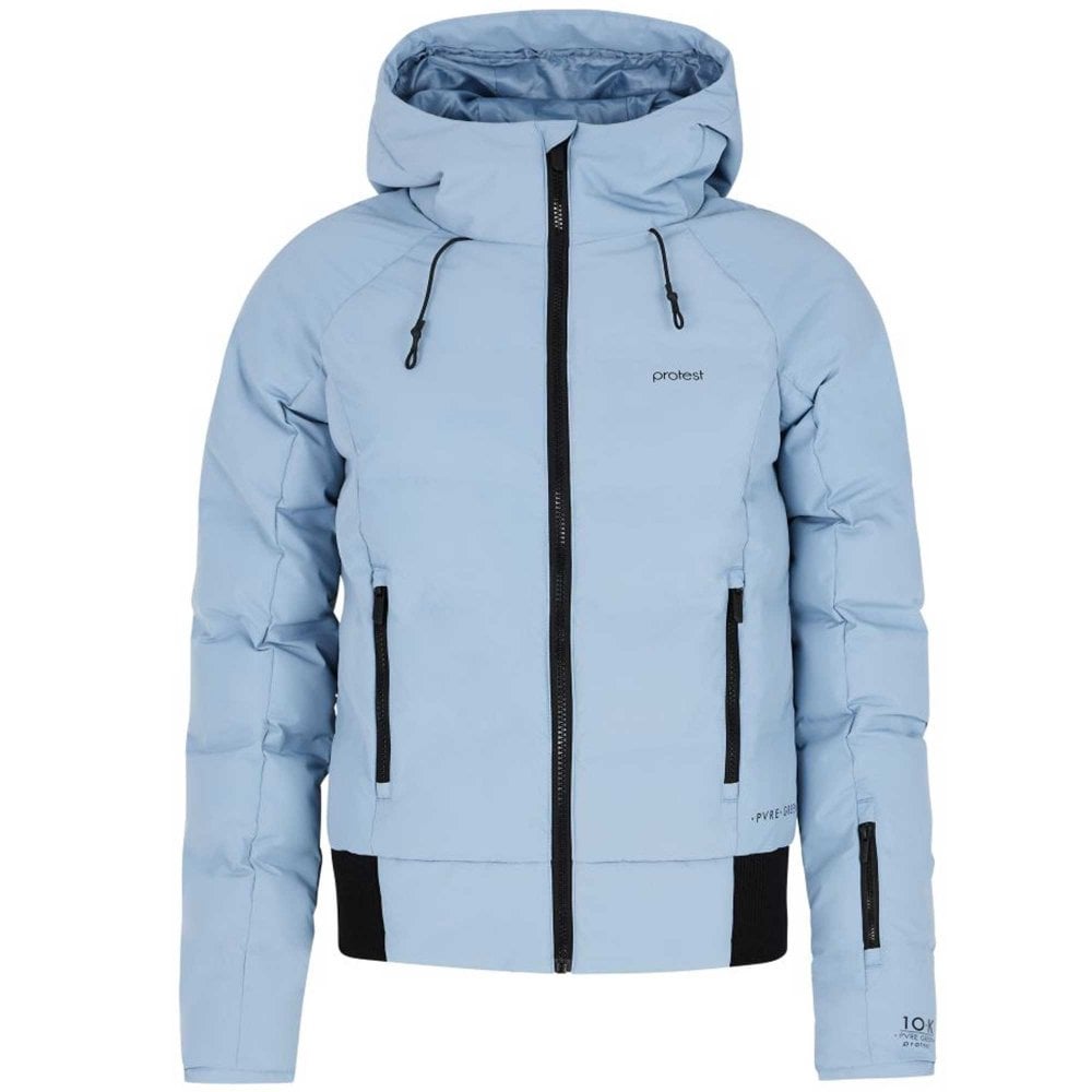 PROTEST WOMENS ALYSUMI SNOW JACKET JEAN JACKET BLUE