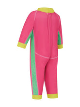 Load image into Gallery viewer, ZOGGS BABY GIRLS RAINBOW FLEECE LINED FULL BODY JUMPSUIT MAGENTA
