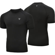 Load image into Gallery viewer, RDX T15 SHORT SLEEVE COMPRESSION RASH GUARD BLACK
