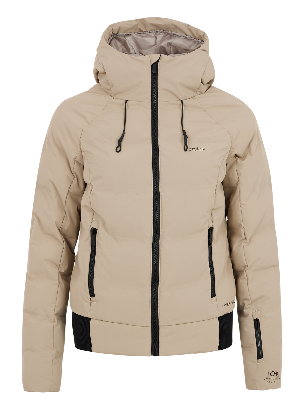 PROTEST WOMENS PRTALYSSUMI SNOWSKI PUFFER JACKET BAMBOO BEIGE