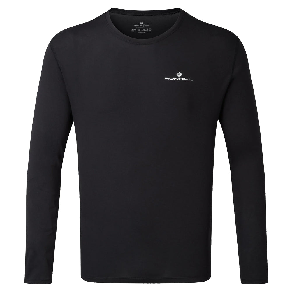 RONHILL MENS CORE LONG SLEEVE TOP BLACK/BRIGHT WHITE
