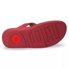 Load image into Gallery viewer, FITFLOP LULU LEATHER TOE POST REDBERRY
