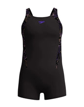 Load image into Gallery viewer, SPEEDO GIRLS HYPERBOOM SPLICE LEGSUIT BLACK/ORANGE
