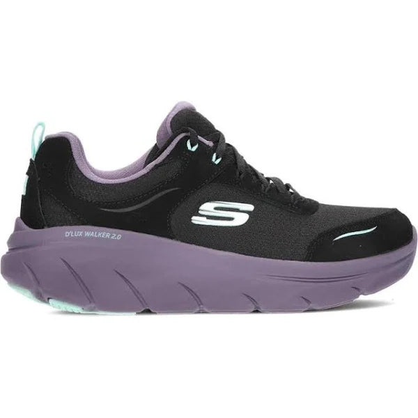 SKECHERS WOMENS   D'LUX WALKER 2.O RUNNER TRAINER BLACK/MULTICOLOUR