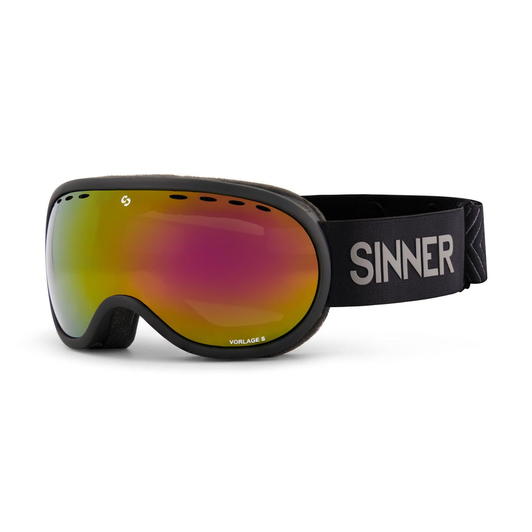 SINNER SENIOR VORLAGE MATTE BLACK  RED MIRROR LENSE