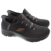 Load image into Gallery viewer, SKECHERS WOMENS SUMMTS CLASSY NIGHT BLACK/GOLD
