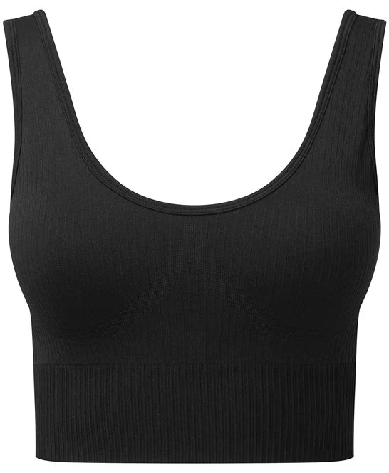 TRI DRI LADIES CROP TOP BLACK XS