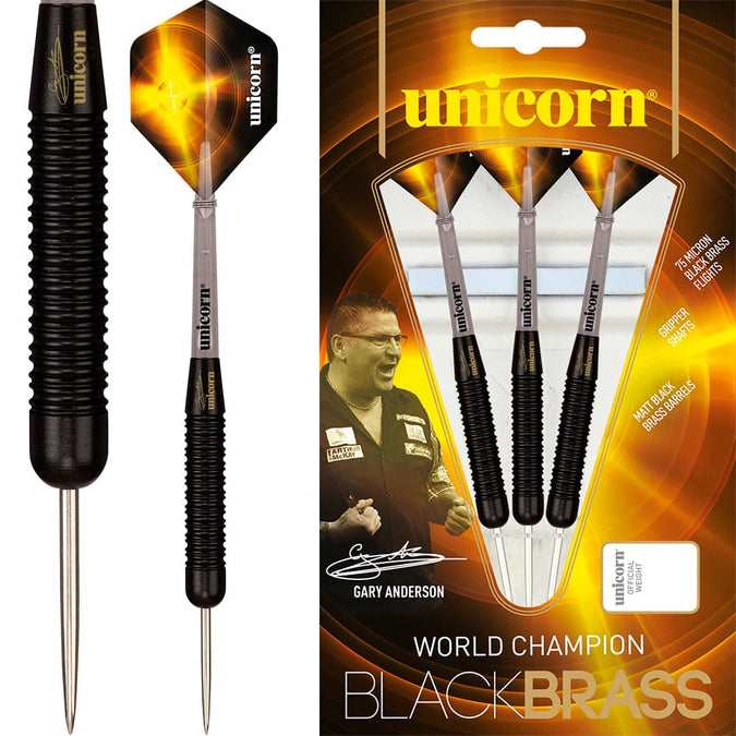 UNICORN GARY ANDERSON BLACK BRASS DARTS