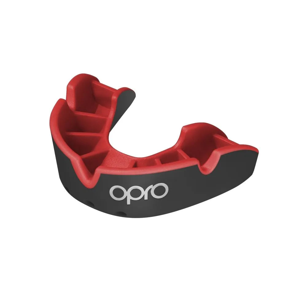 OPRO ADULT G5 SILVER MOUTH GAURD - BLACK/RED