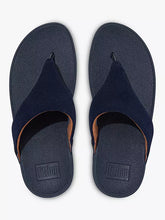 Load image into Gallery viewer, FITFLOP WOMENS LULU SUEDE TOE POST SANDALS - MIDNIGHT NAVY
