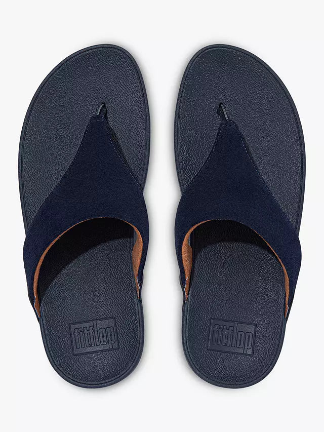 FITFLOP WOMENS LULU SUEDE TOE POST SANDALS - MIDNIGHT NAVY
