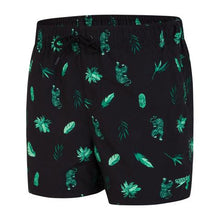 Load image into Gallery viewer, SPEEDO BOYS JUNGLEROAR  13&#39; PRINT WATERSHORTS - BLACK/GREEN
