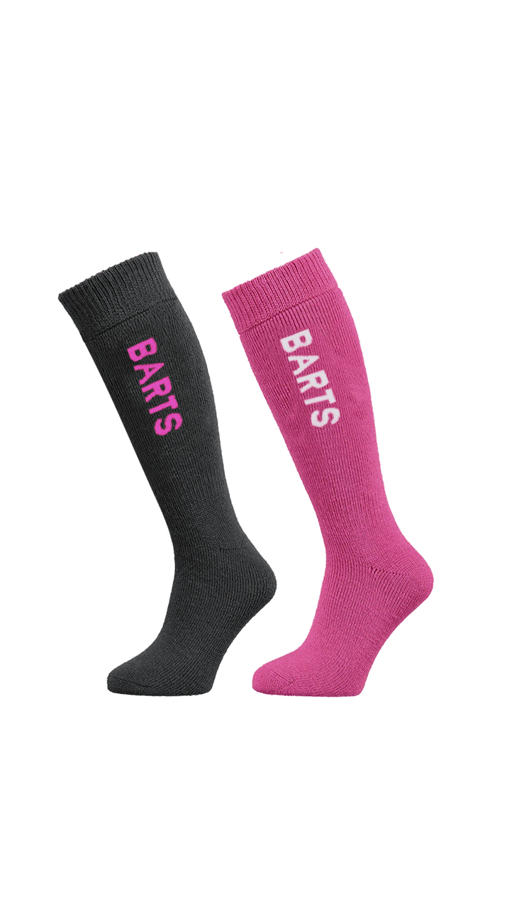 BARTS KIDS BASIC SOCK 2 PACK ANTHRACITE/FUSCIA 31-34