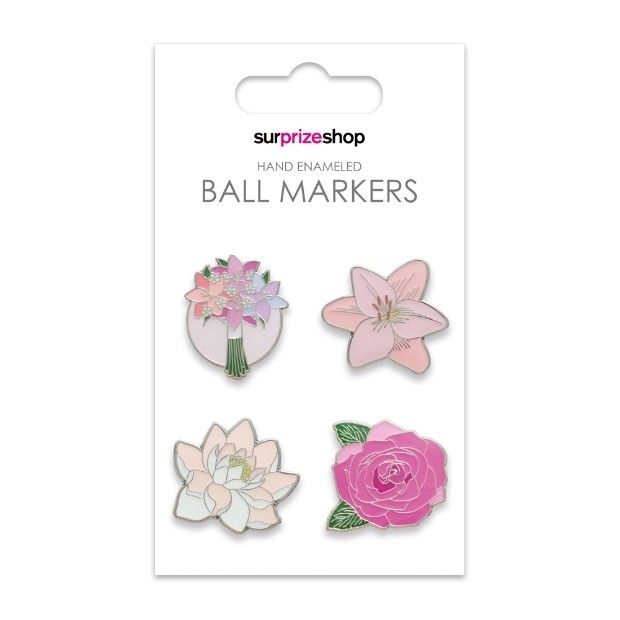 SURPIZESHOP GOLF FLOWER BALL MARKERS X4