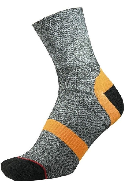 1000 MILE APPROACH DOUBLE LAYER REPREVE MENS SOCKS CHARCOAL/ORANGE