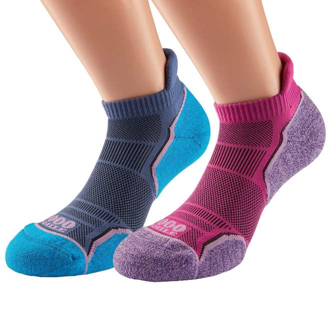 1000 MILE WOMENS  RUN SOCKLET - TWIN-PACK