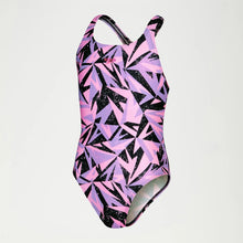 Load image into Gallery viewer, SPEEDO GIRLS HYPERBOOM MEDALIST SWIMSUIT PINK/LILAC
