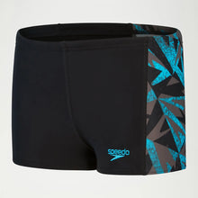 Load image into Gallery viewer, SPEEDO BOYS HYPERBOOM AQUASHORT BLACK/BLUE
