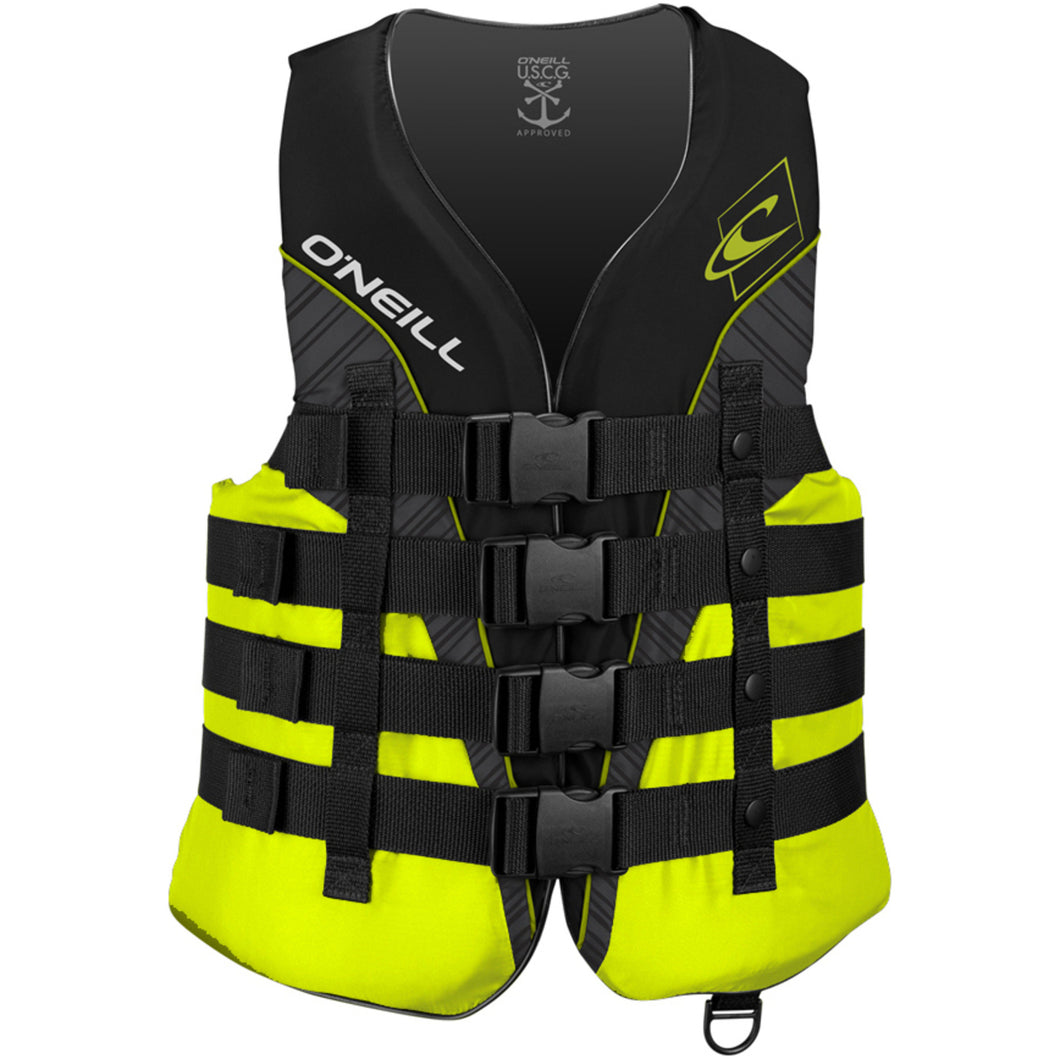 O'NEILL MENS SUPERLITE 50N CE IMPACT VEST - BLACK/LIME