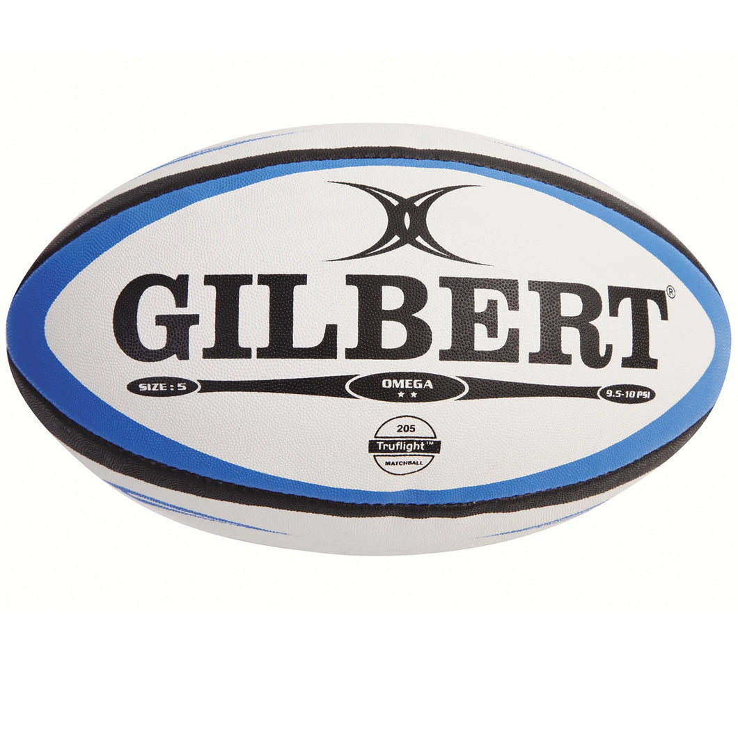 GILBERT OMEGA MATCH RUGBY BALL - BLUE/BLACK
