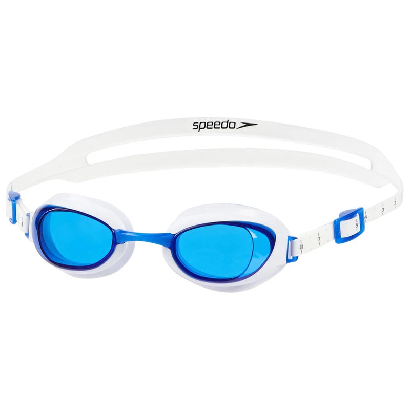 SPEEDO WOMENS AQUAPURE GOGGLES - WHITE/BLUE