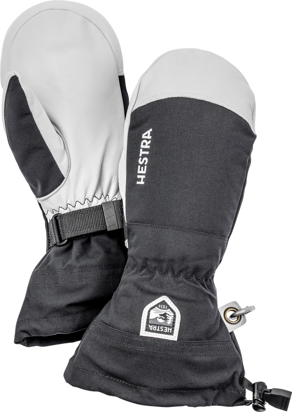 HESTRA MENS ARMY LEATHER SKI MITT - BLACK