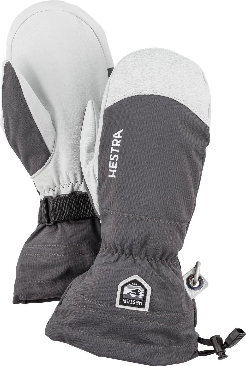 HESTRA MENS ARMY LEATHER SKI MITT - GREY