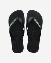 Load image into Gallery viewer, HAVAIANAS MENS BRASIL LOGO FLIP FLOPS BLACK
