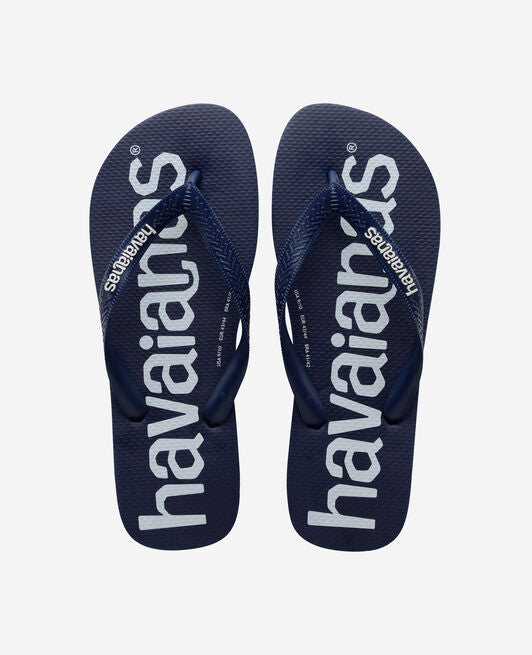 HAVAIANAS MENS TOP LOGOMANIA FLIP FLOPS NAVY