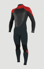 Load image into Gallery viewer, ONEILL YOUTH EPIC 4/3 BACK ZIP FULL WETSUIT GRAPHITE/SMOKE/RED/RED
