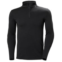 Load image into Gallery viewer, HELLY HANSEN MEN&#39;S LIFA MERINO MIDWEIGHT 1/2 ZIP BASELAYER BLACK
