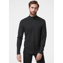 Load image into Gallery viewer, HELLY HANSEN MEN&#39;S LIFA MERINO MIDWEIGHT 1/2 ZIP BASELAYER BLACK
