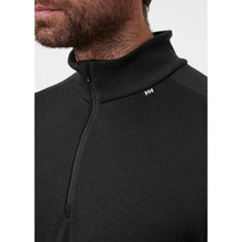 Load image into Gallery viewer, HELLY HANSEN MEN&#39;S LIFA MERINO MIDWEIGHT 1/2 ZIP BASELAYER BLACK
