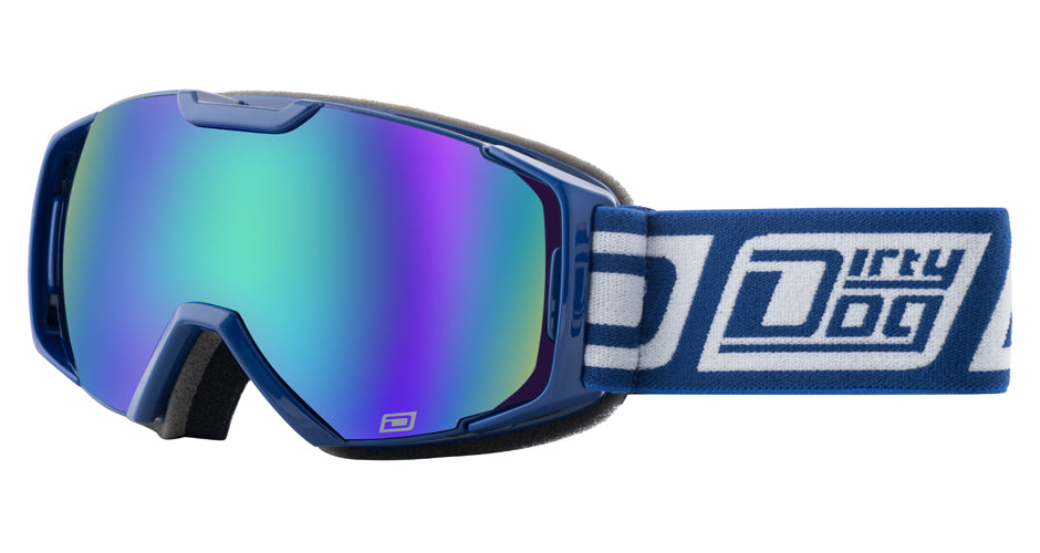 DIRTY DOG VELOCITY GOGGLE - NAVY/BLUE/GREEN REFLECTIVE (54198)
